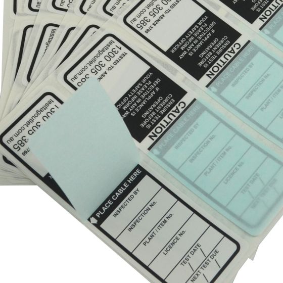 100 black all-purpose electrical test tags that are extremely versatile and compatible with Australian and New Zealand Standard 3760.