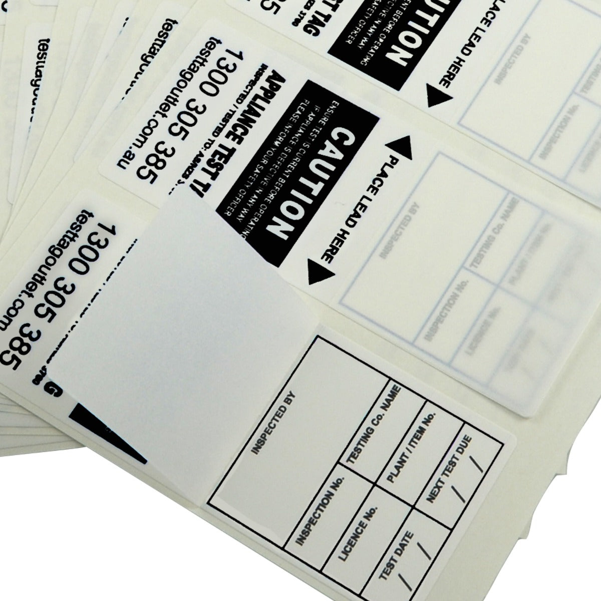 100x Heavy Duty Black Electrical Test Tags complies with AS/NZS 3760 standards.