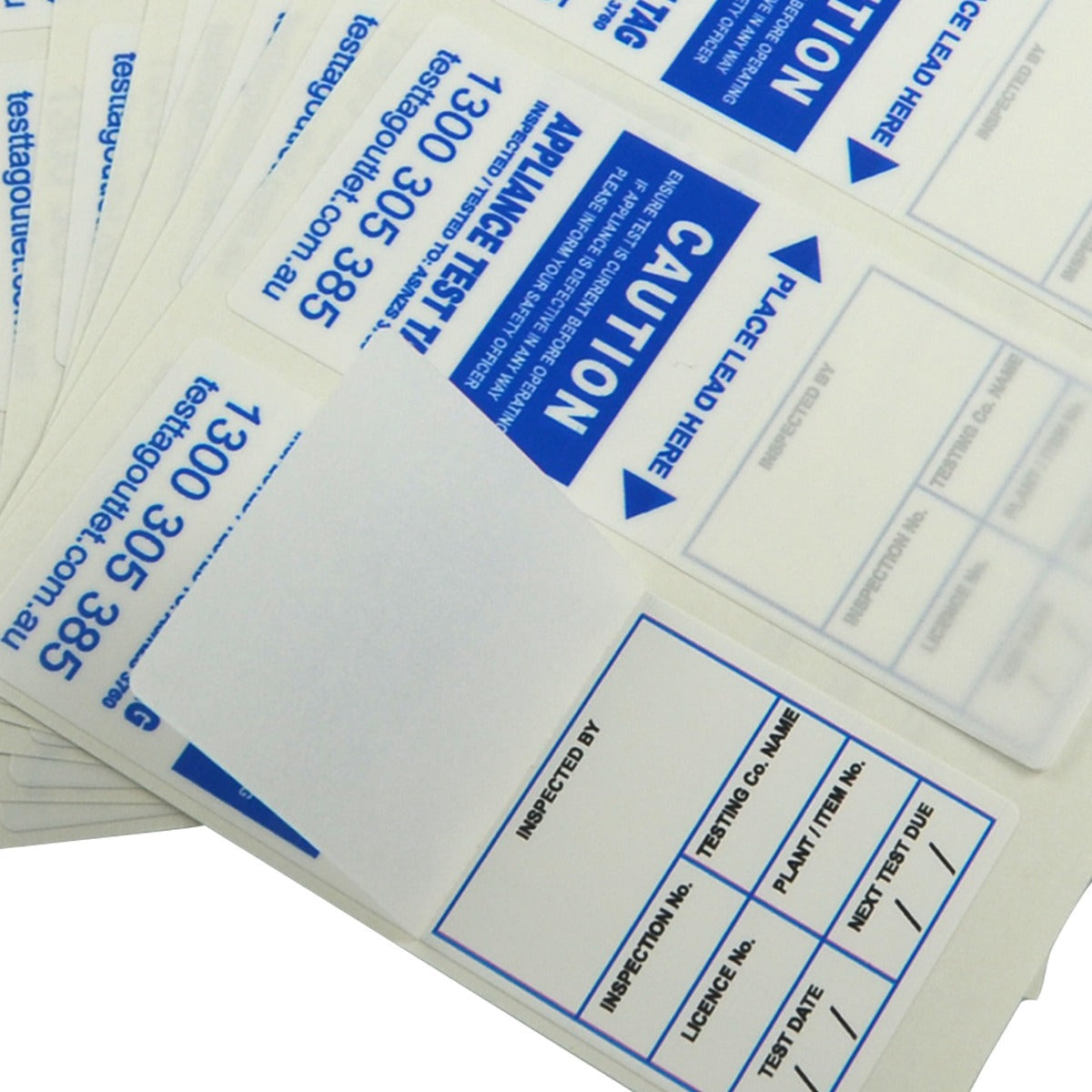 100x Heavy Duty Blue Test Tags complies with AS/NZS 3760 standards.