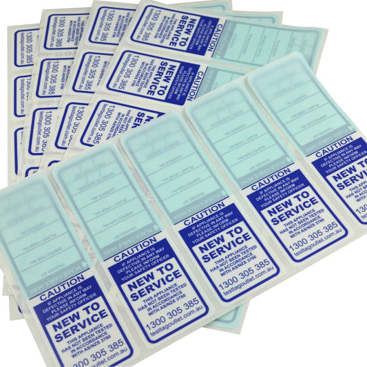 New to Service Tags that complies with AS/NZS 3760 standards