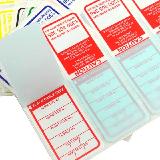 100% Australian, Waterproof, All Purpose Electrical Test Tags - NSW Multi-Colour Pack Complies with AS/NZS 3760 standards.