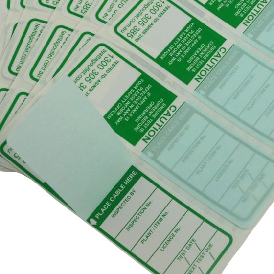 Printed Waterproof Green All Purpose Electrical Test Tags