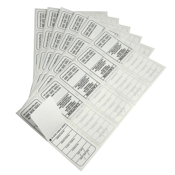 100 White All Purpose Australian Electrical Test Tags that complies with AS/NZS 3760 standards