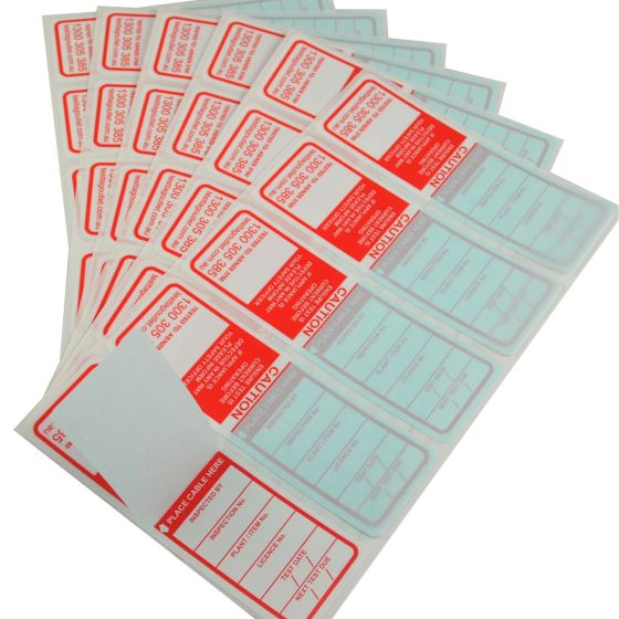 All Purpose Australian Electrical Test Tags- Red that complies with AS/NZS 3760 standards