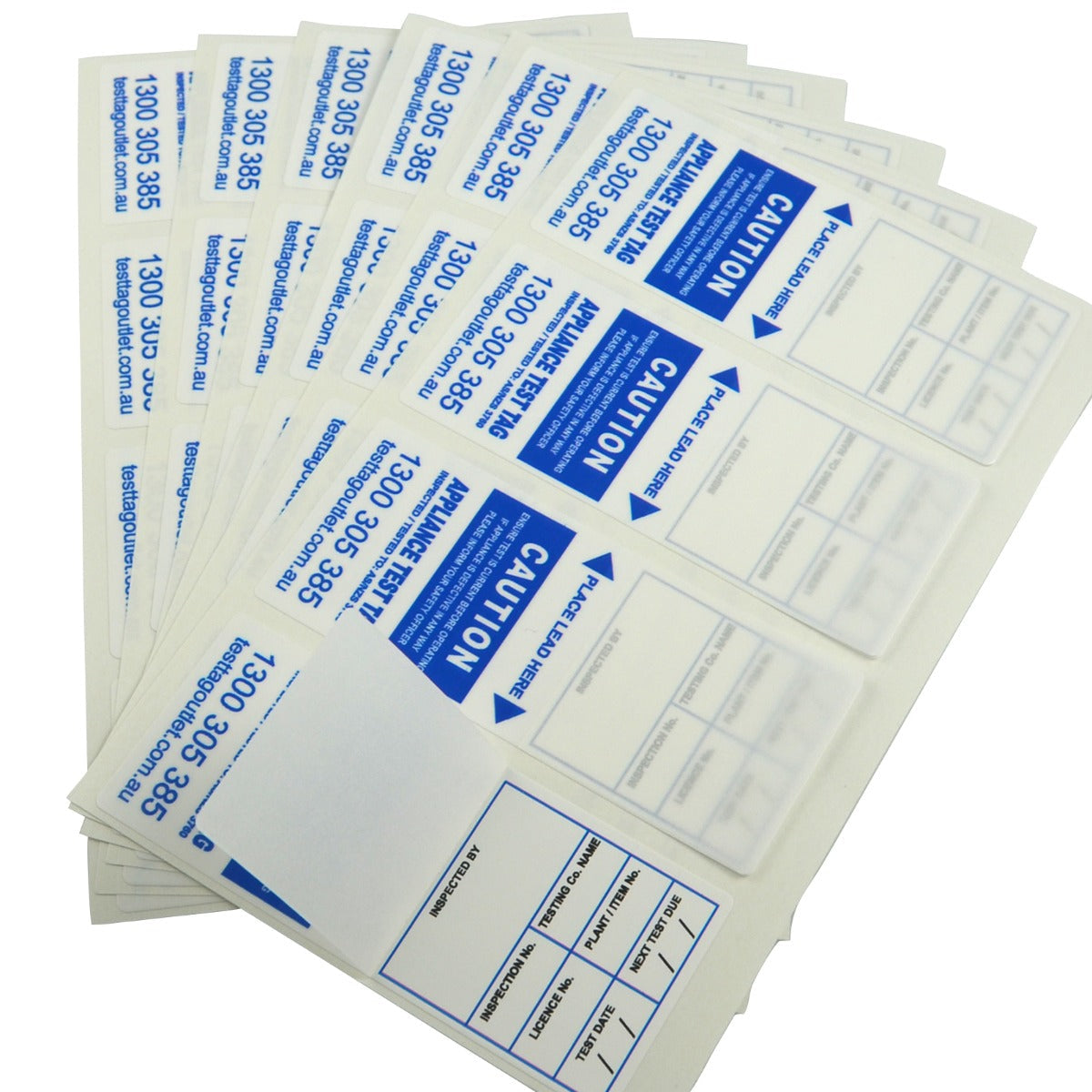 Printed, Water Proof, 100% Australian Made Heavy Duty Test Tags - Blue