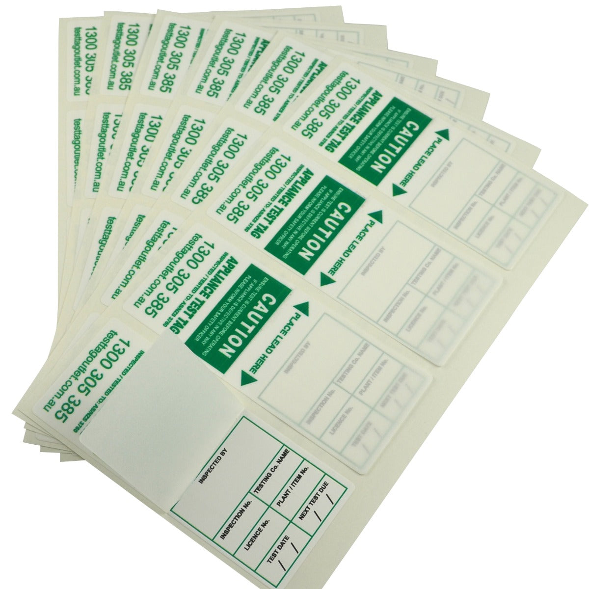 Green Heavy Duty Electrical Test Tags