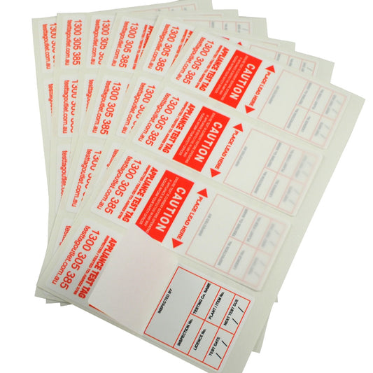 Heavy Duty Test Tags - Red comply with AS/NZS 3760 standards