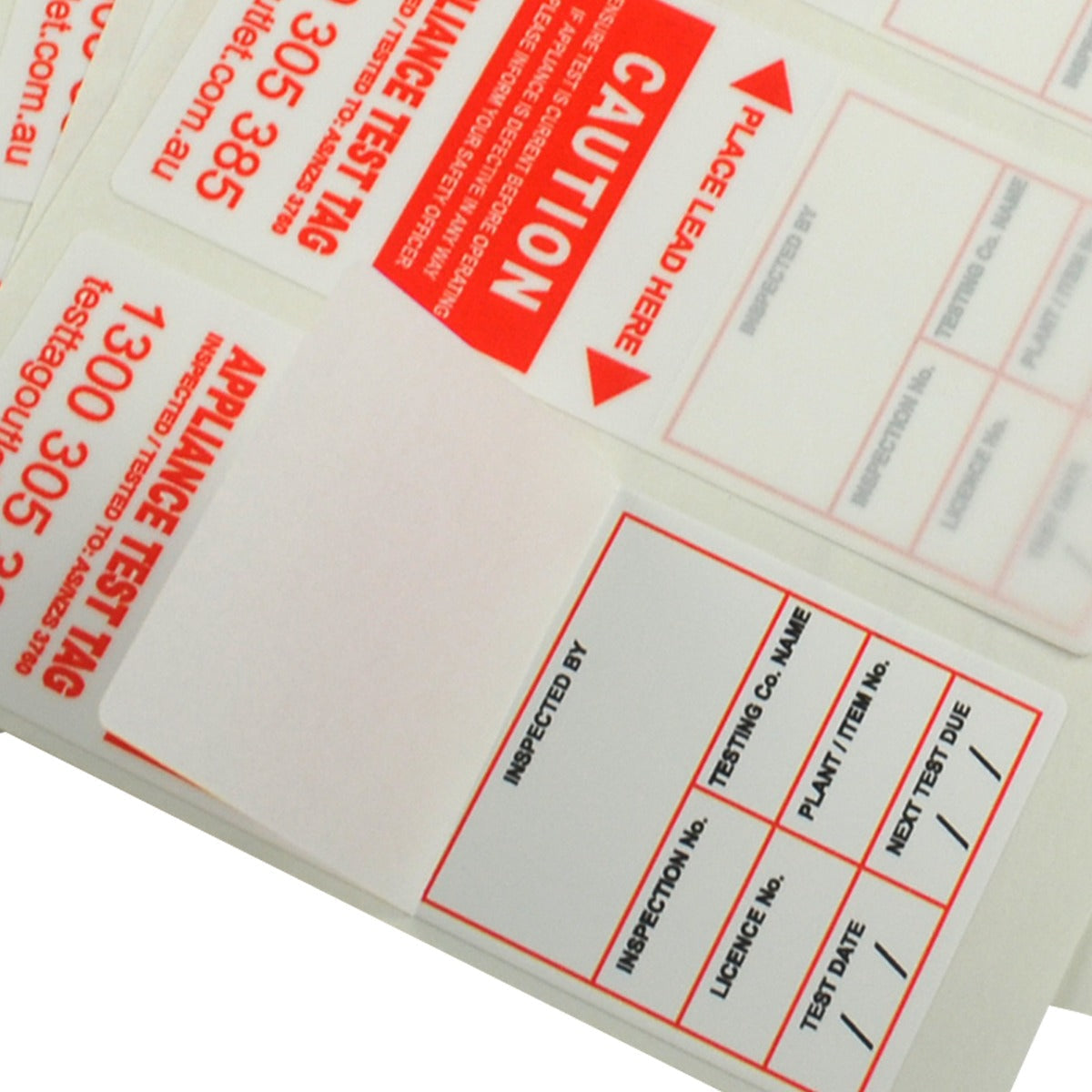 Waterproof, Weather Resistant Red Heavy Duty Test Tags that complies with AS/NZS 3760 standards